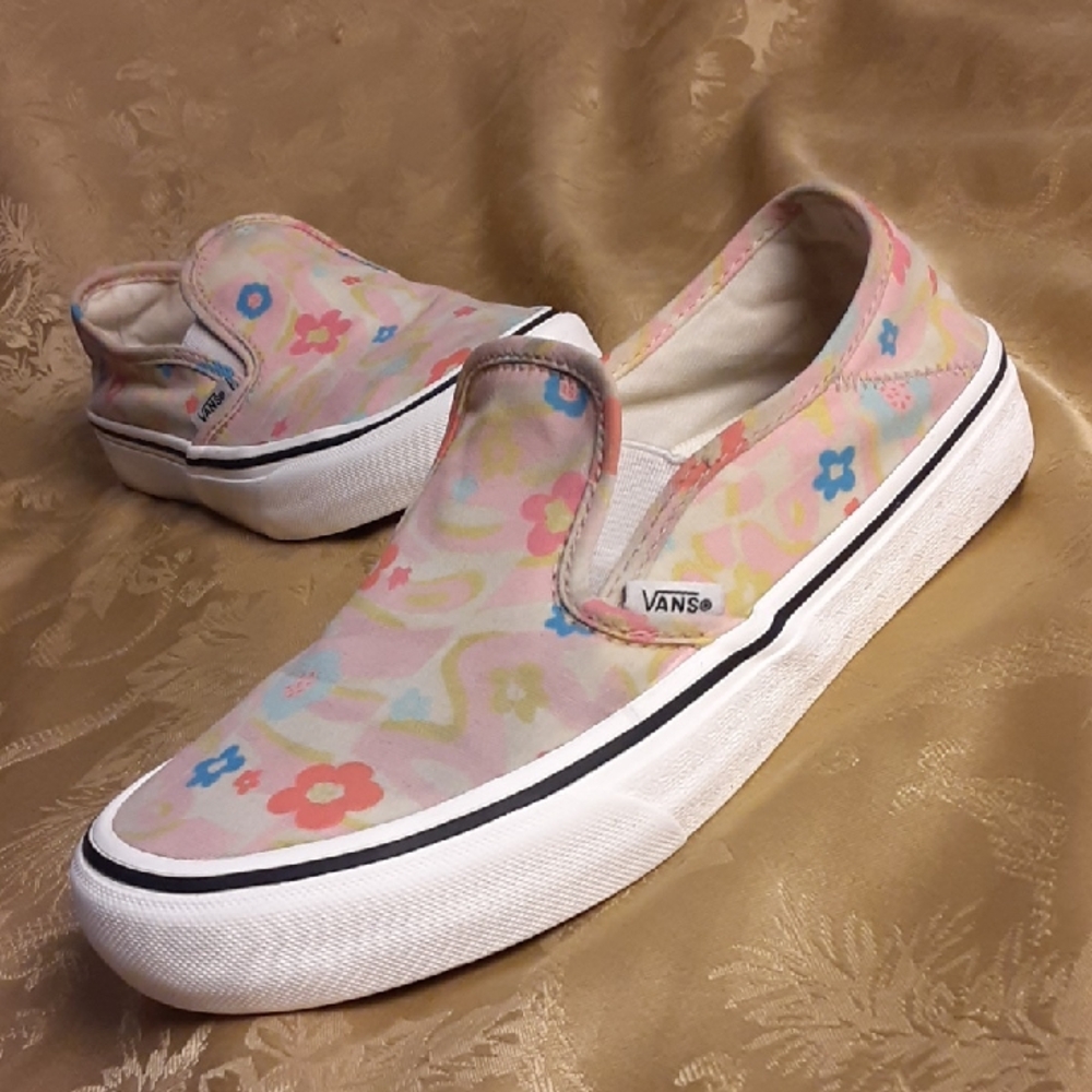 VANS Pastel Floral Slip-On Shoes Women's 6.0 Men's 4.5